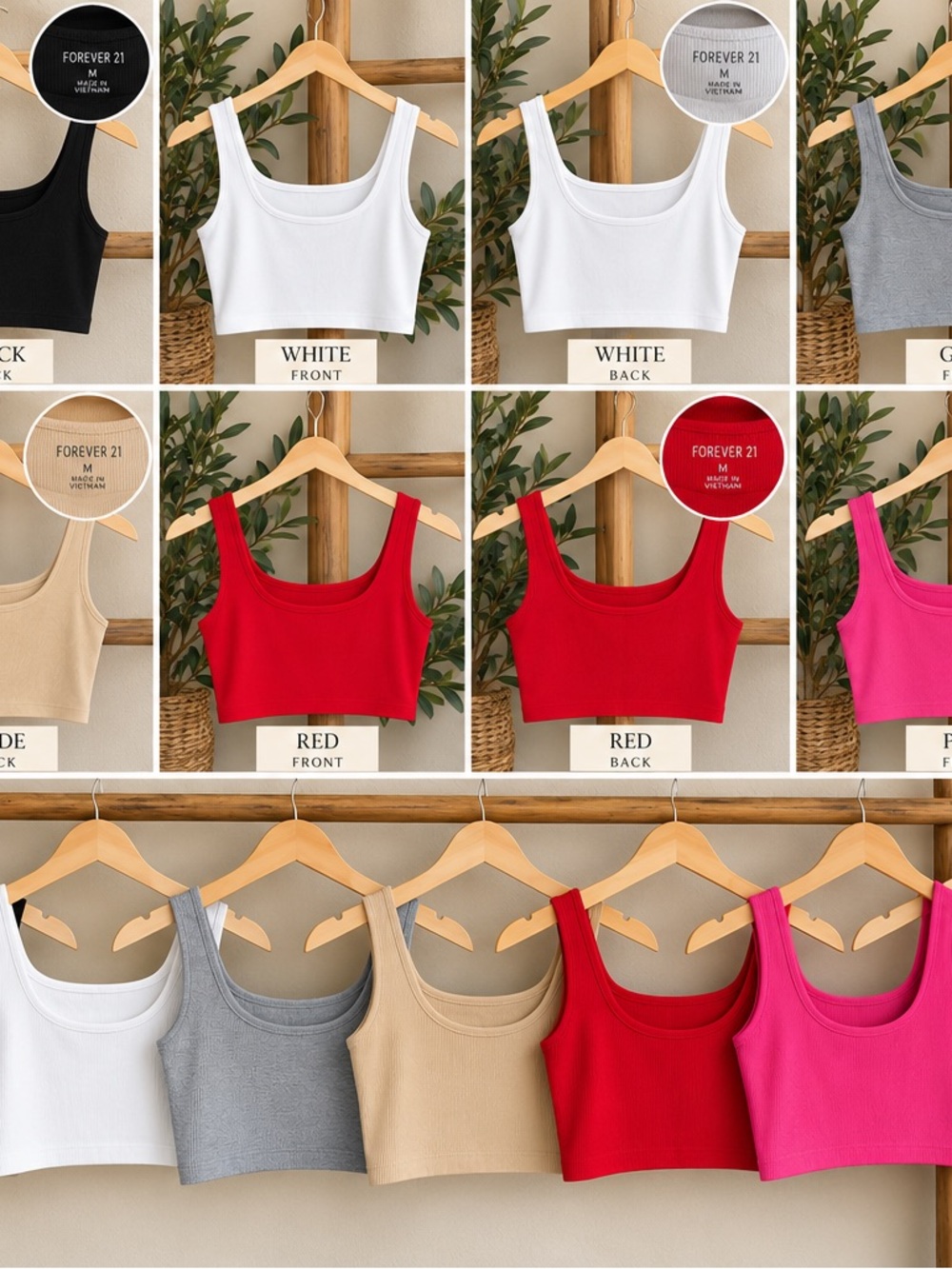 NWT Fashion NovNWT Fashion Nova Ribbed Crop Tank Tops Lot of 7 – Multiple Colors